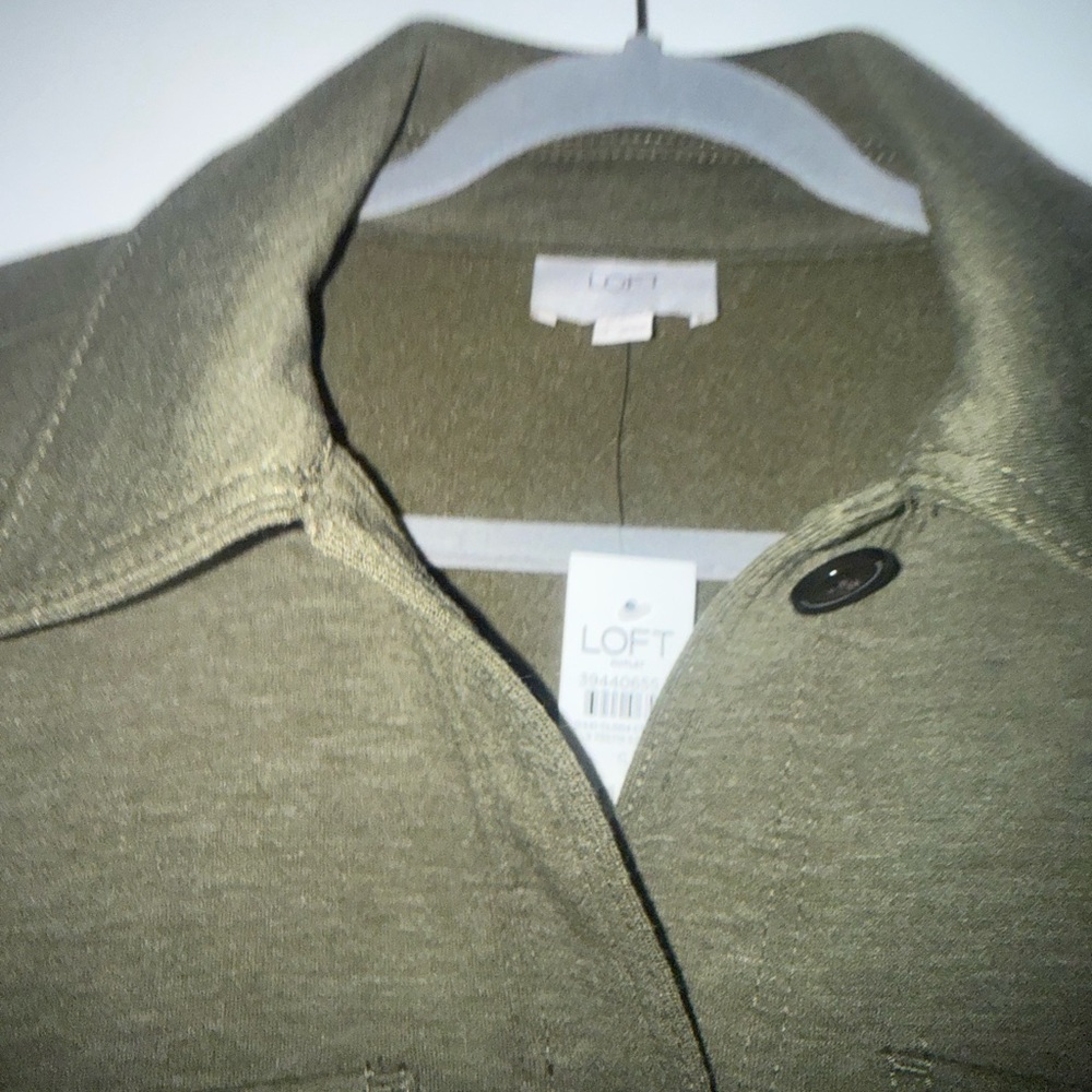 LOFT Olive Utility Button-Up Jacket - Picture 3 of 5